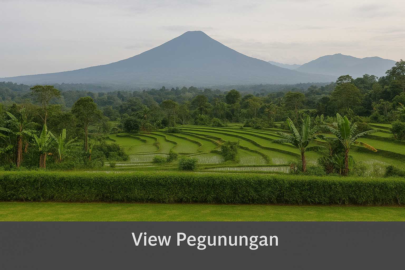 View panorama pegunungan dari Kavling Nuansa The Hanjawong Villas Puncak Dua Bogor