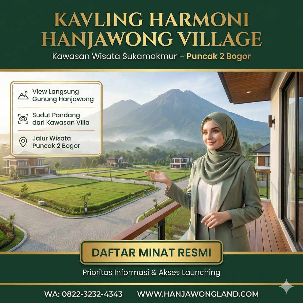 kavling puncak 2 bogor murah view gunung hanjawong